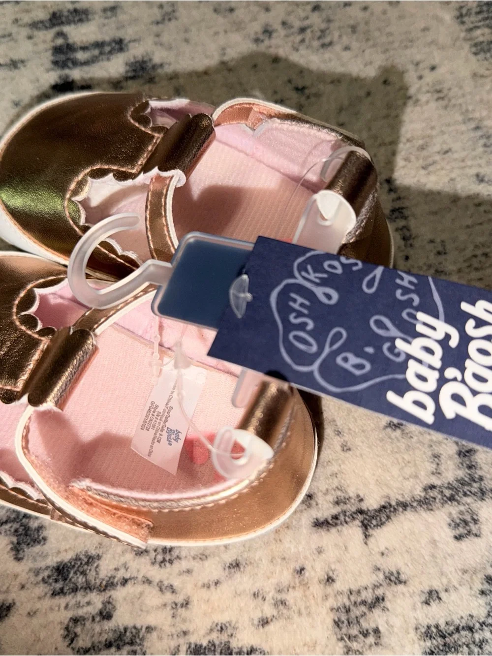 Infant Metallic Rose Gold Mary Jane Walkers